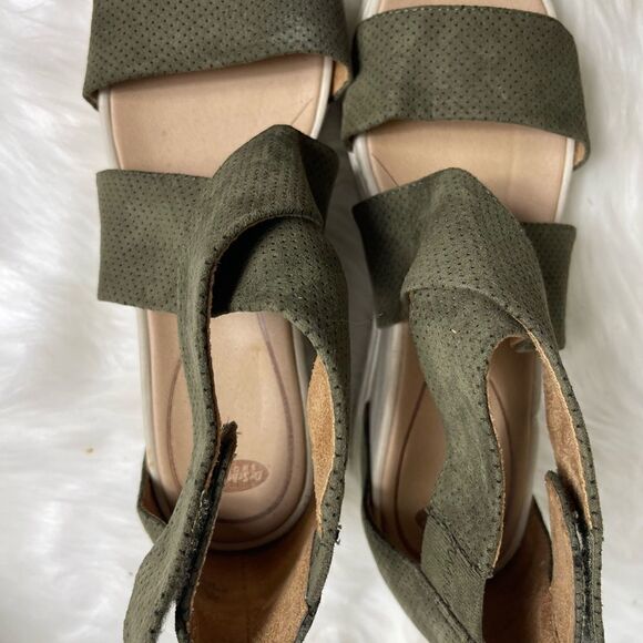 Dr Scholl’s  Sheena olive green Wedge ankle strap sandals size 8.5 - Picture 5 of 10
